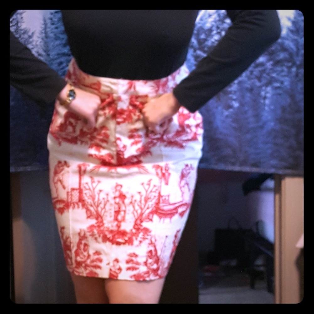 Japanese Print Pencil Skirt